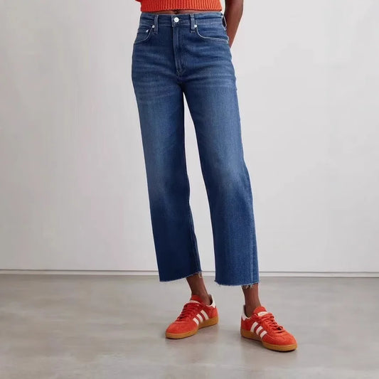 Frayed High-Rise Jeans
