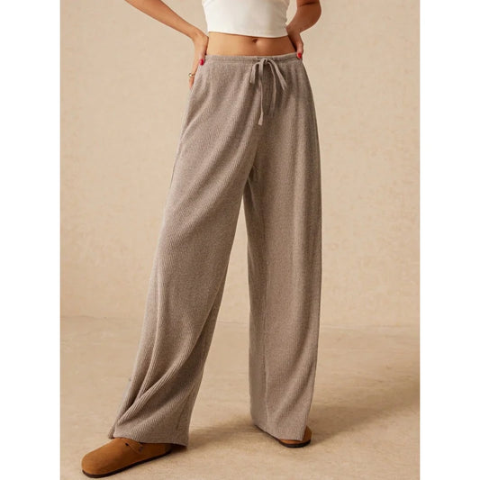 Flowy Drawstring Wide-Leg Pants