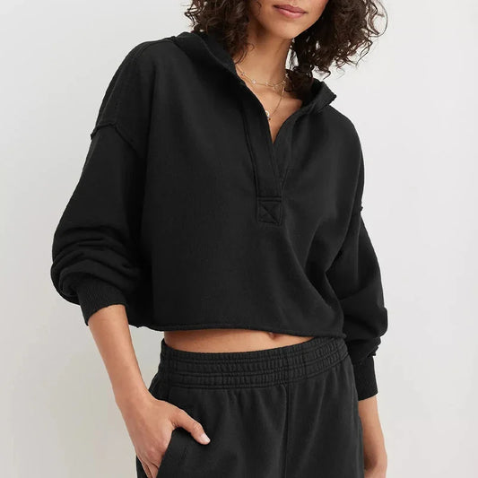 Cropped Pullover Sweatshirt