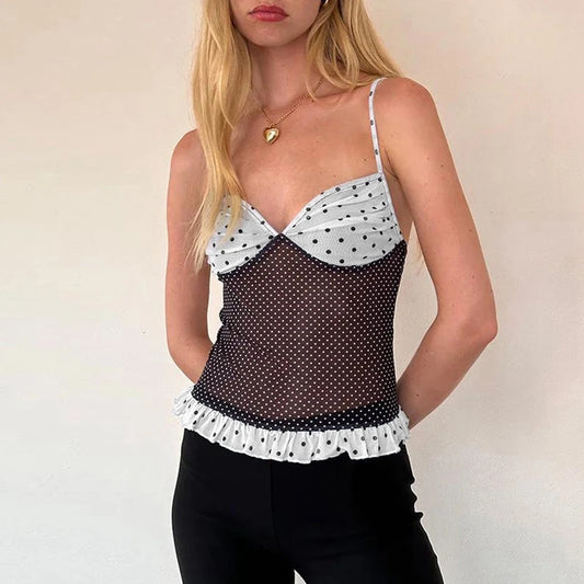 Polka Dot Spaghetti Strap Top